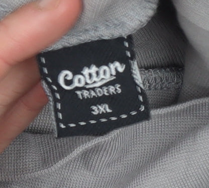 Womens UK Size 3XL Cotton Traders Grey Basic T-Shirt