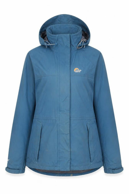 Lowe Alpine Womens Blue Waterproof Hooded Mid-Length Parka Jacket UK 14