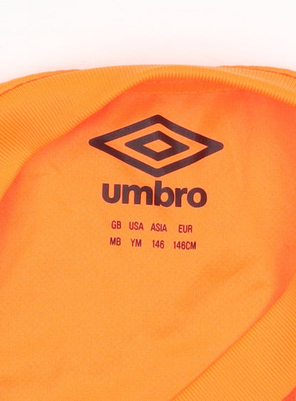 Umbro Boys Orange Long Sleeve Football Goalkeeper Jersey Size 146 Polyester