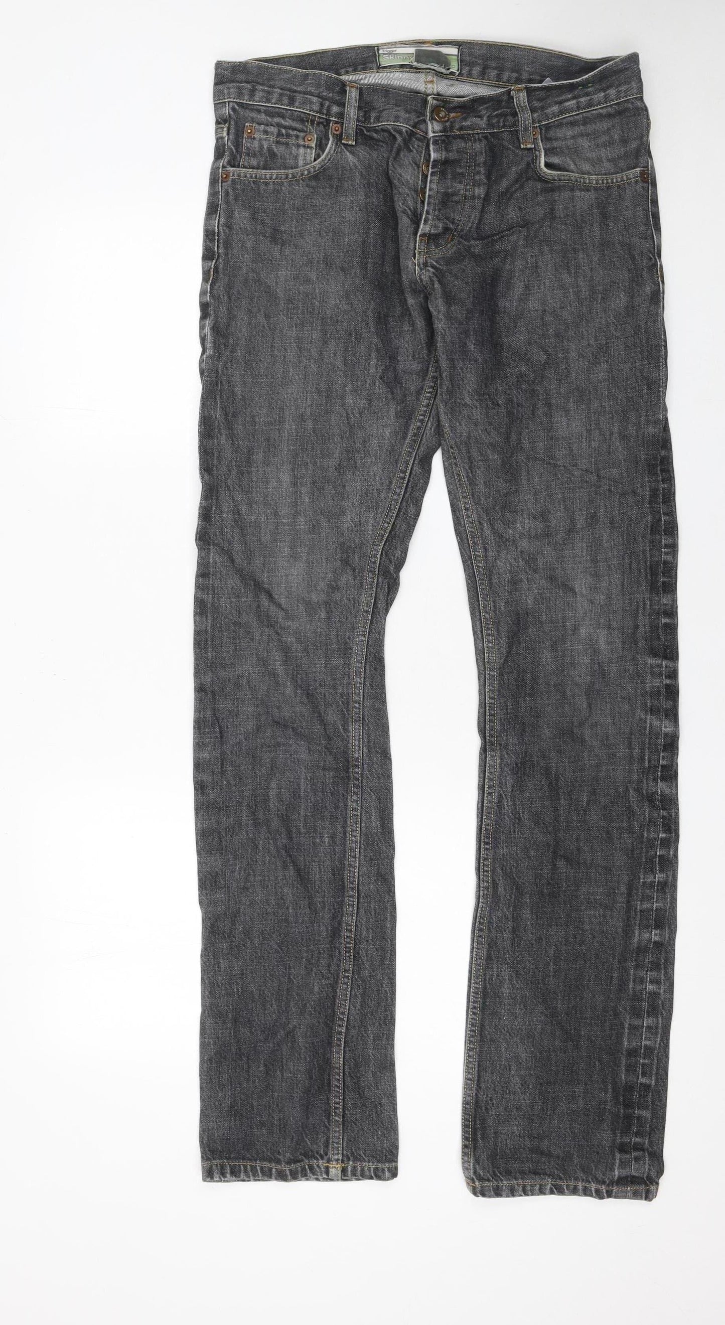 Mens UK Size L Topman Slim Fit Skinny Grey Jeans