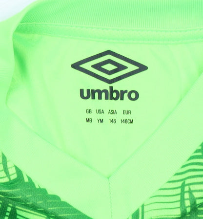 Umbro Boys Green Football Goalkeeper Jersey Top Size 146 Long Sleeve
