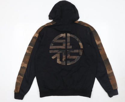 Soul Star Men's Black Camouflage Pullover Hoodie Size L Regular Fit