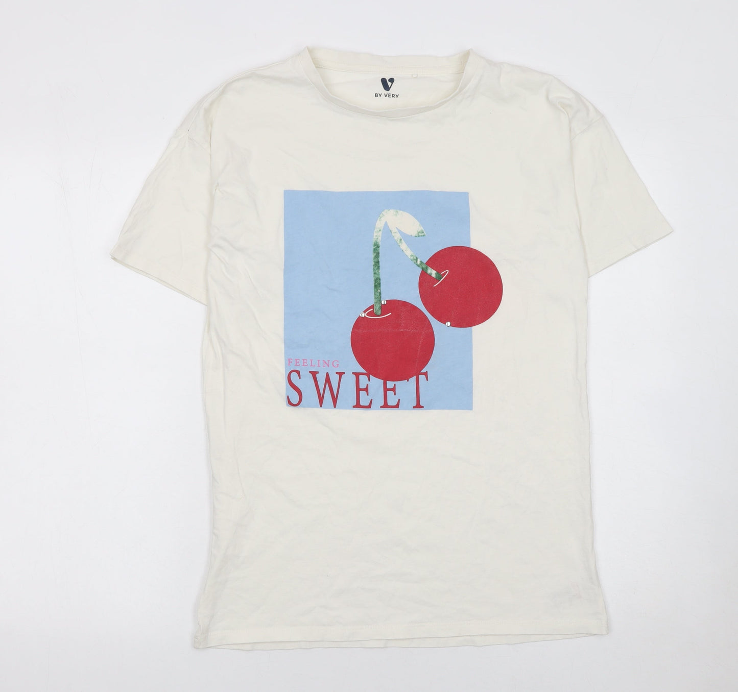 Girls UK Size 15 Years Very Ivory Basic T-Shirt