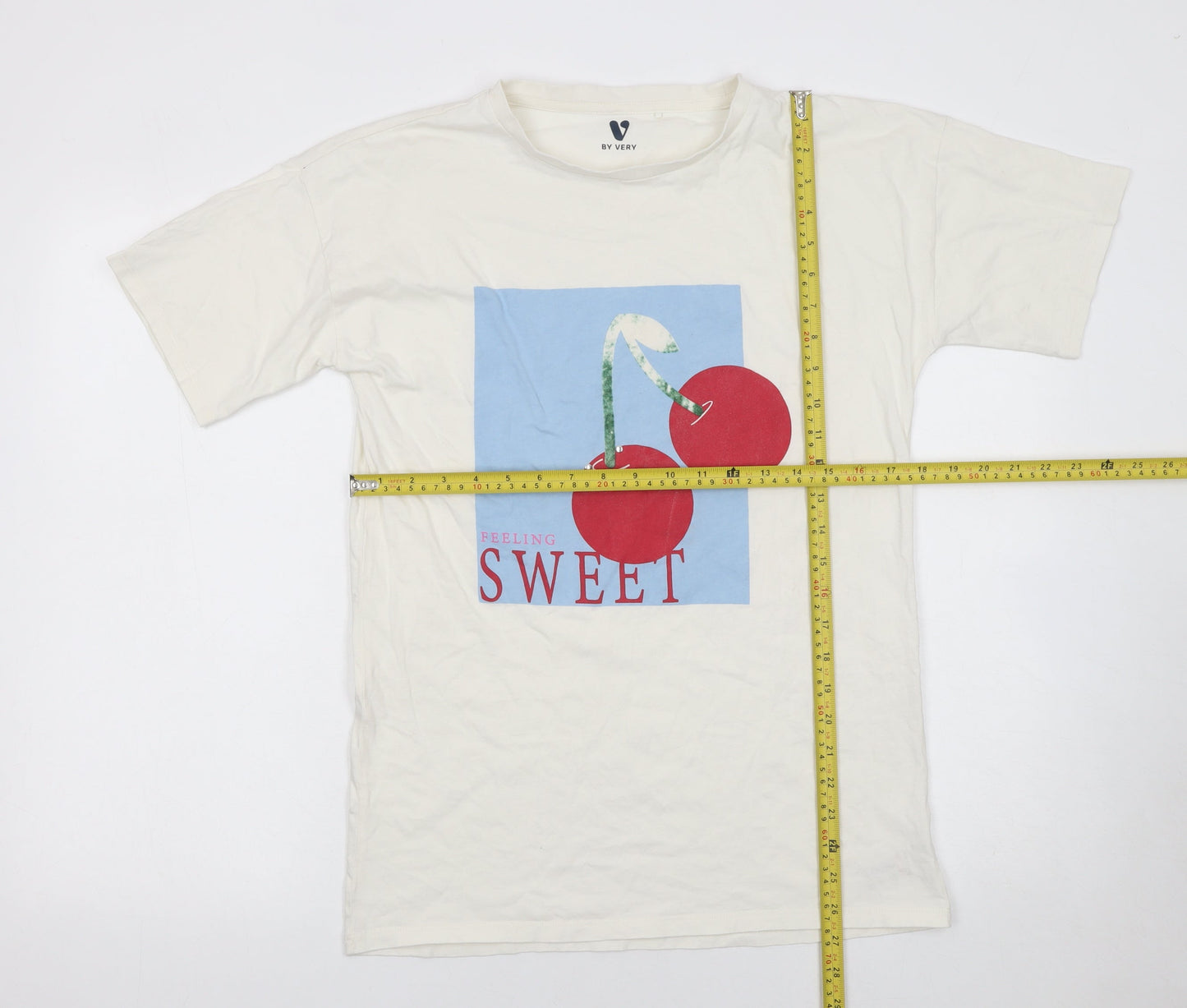 Girls UK Size 15 Years Very Ivory Basic T-Shirt