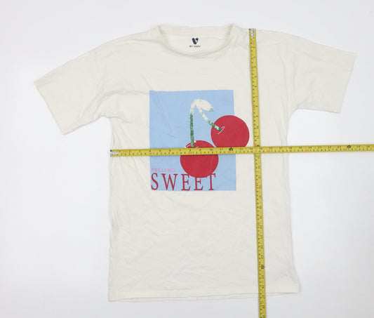 Girls UK Size 15 Years Very Ivory Basic T-Shirt