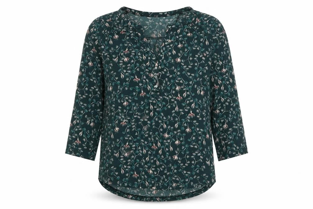 Womens UK Size XS H&M Green Tunic Blouse
