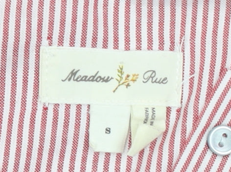 Womens UK Size S Meadow Rue Red Ruffle Blouse