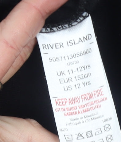 Girls UK Size 11-12 Years River Island Black Pullover Hoodie