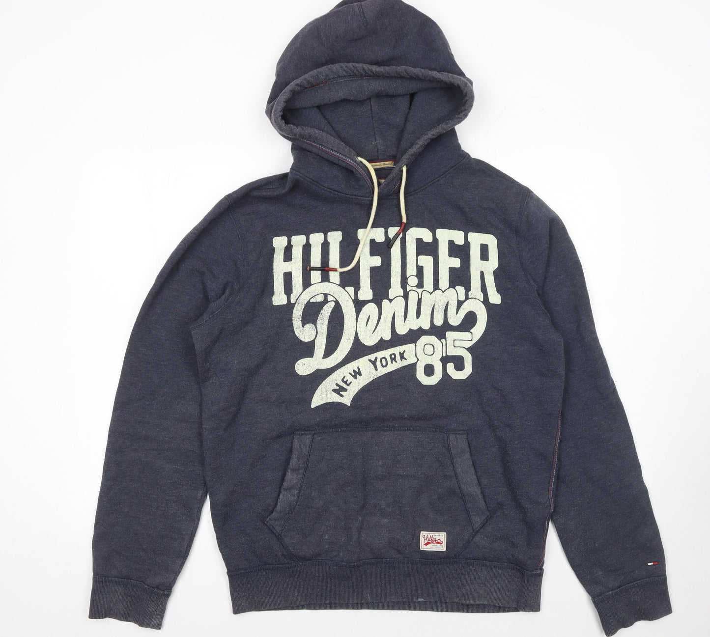 Mens UK Size L Hilfiger Denim Blue Pullover Hoodie
