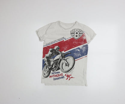 Boys UK Size 8 Years St. Bernard for Dunnes Stores White Basic T-Shirt
