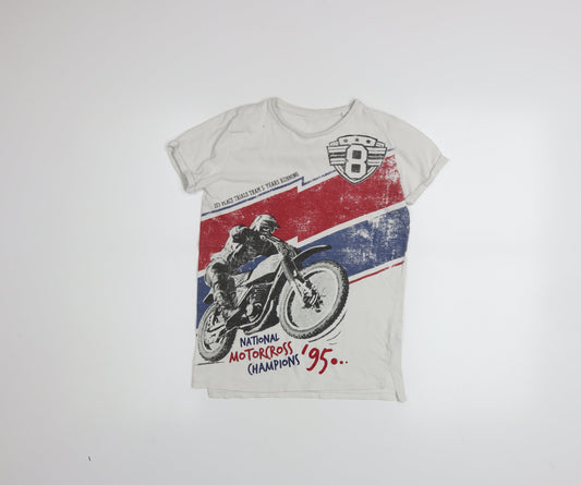 Boys UK Size 8 Years St. Bernard for Dunnes Stores White Basic T-Shirt