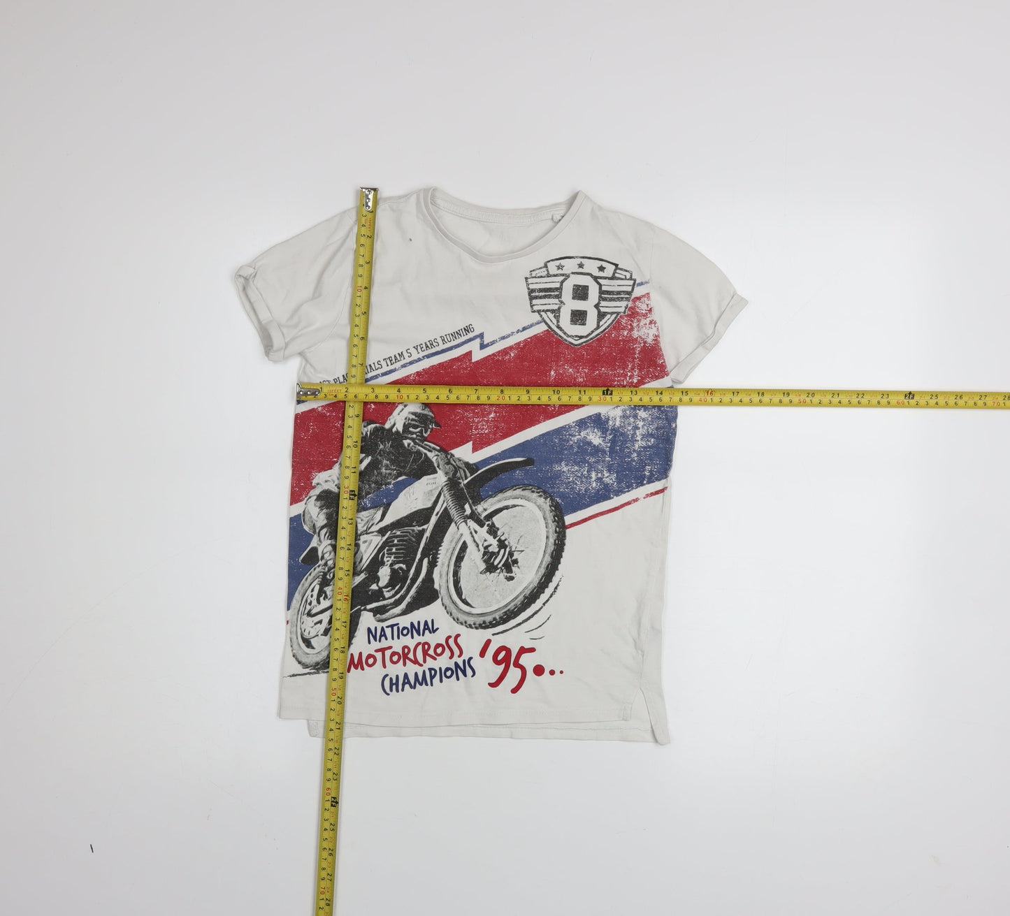 Boys UK Size 8 Years St. Bernard for Dunnes Stores White Basic T-Shirt
