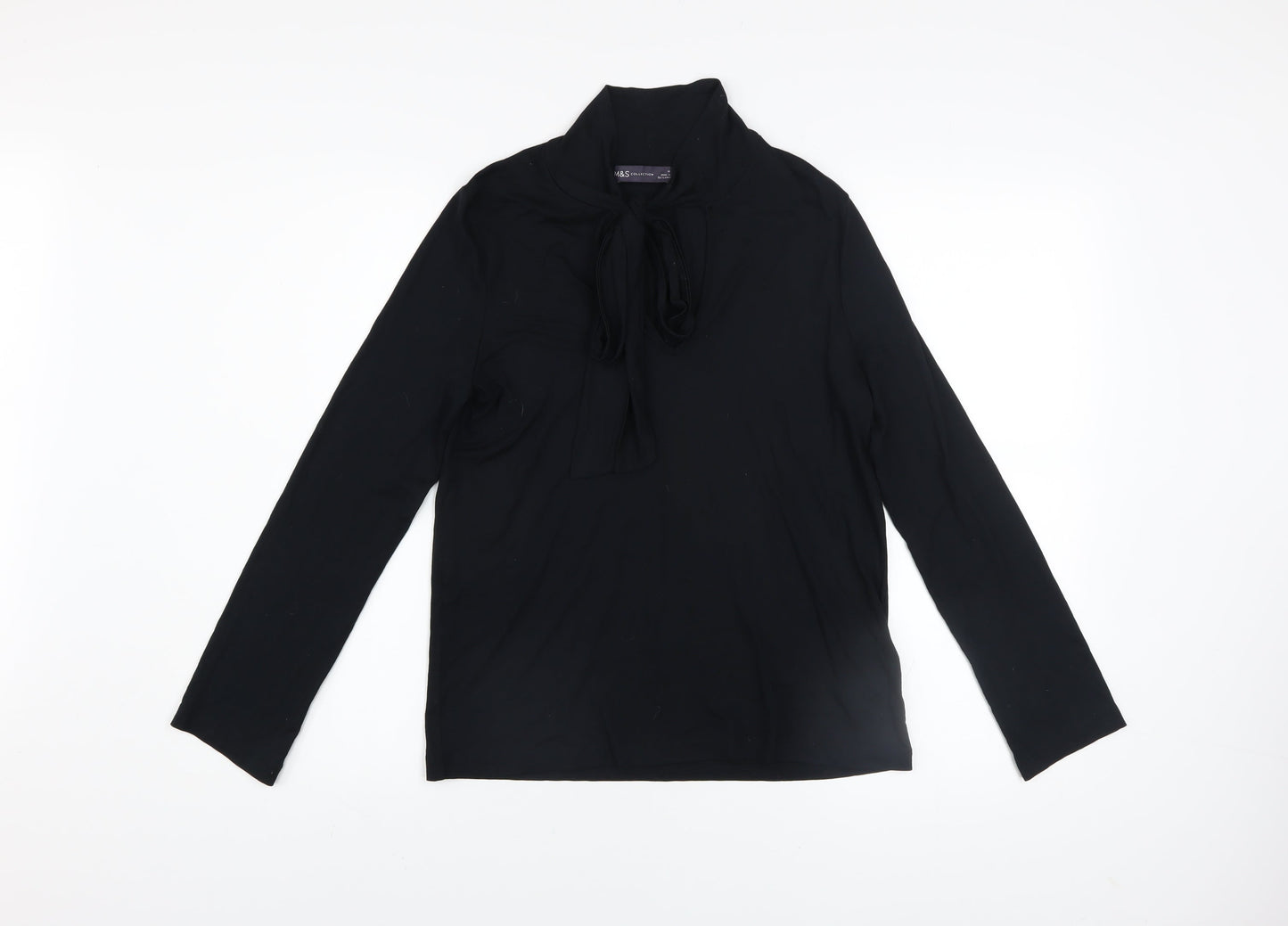 Womens UK Size 10 Marks and Spencer Black Wrap Blouse
