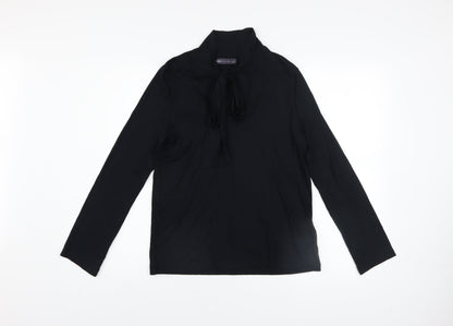 Womens UK Size 10 Marks and Spencer Black Wrap Blouse
