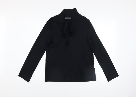 Womens UK Size 10 Marks and Spencer Black Wrap Blouse