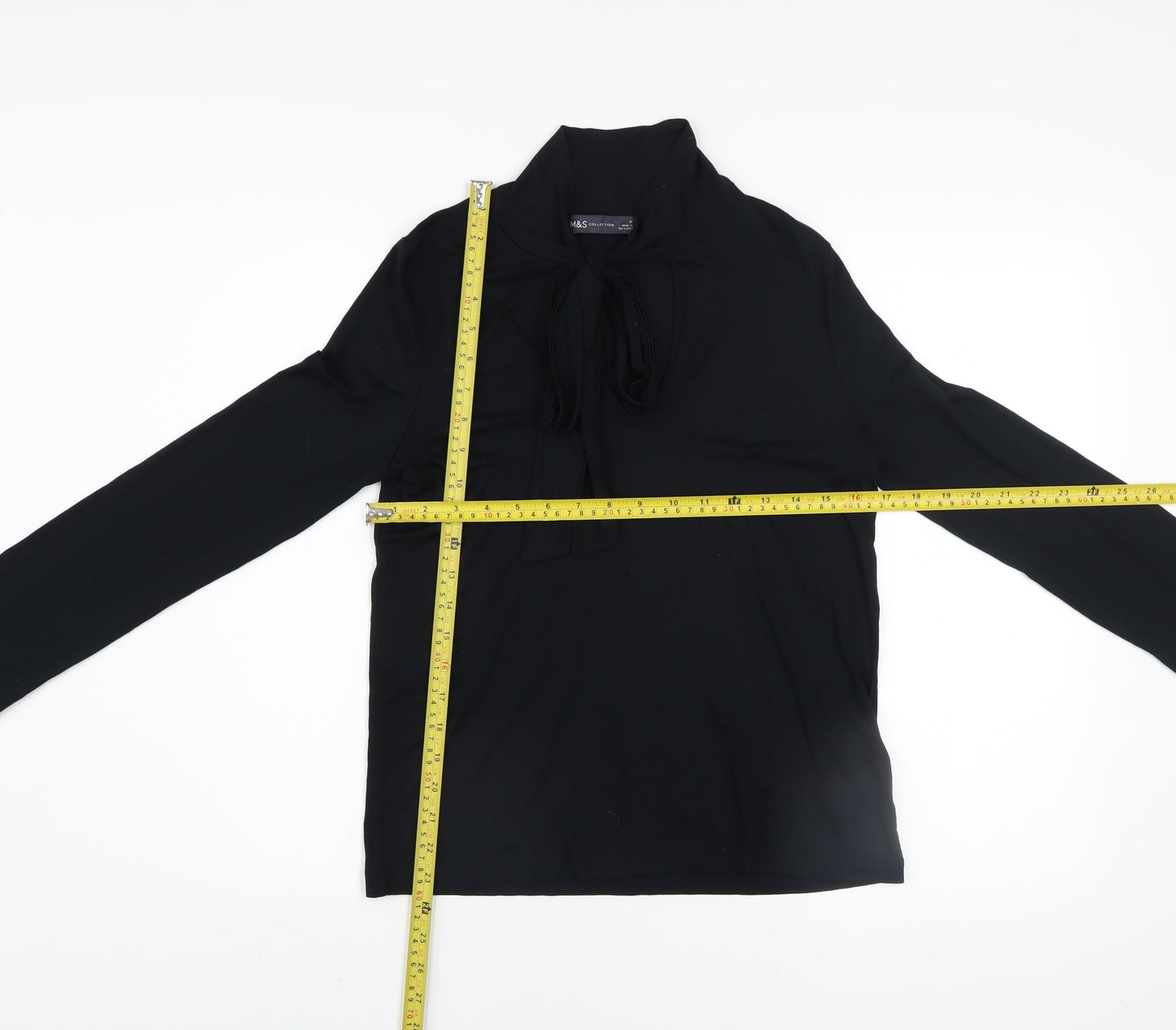 Womens UK Size 10 Marks and Spencer Black Wrap Blouse