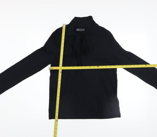 Womens UK Size 10 Marks and Spencer Black Wrap Blouse