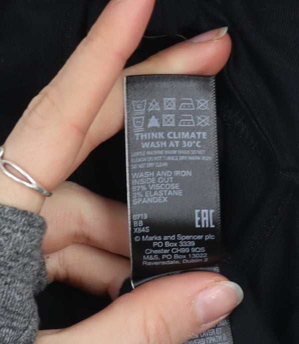 Womens UK Size 10 Marks and Spencer Black Wrap Blouse