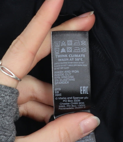 Womens UK Size 10 Marks and Spencer Black Wrap Blouse