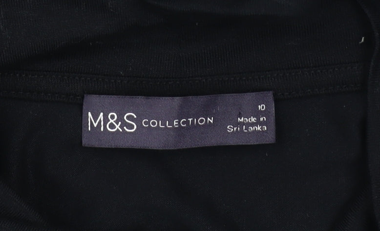 Womens UK Size 10 Marks and Spencer Black Wrap Blouse