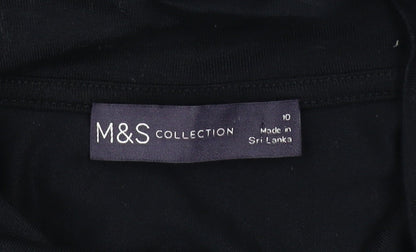 Womens UK Size 10 Marks and Spencer Black Wrap Blouse