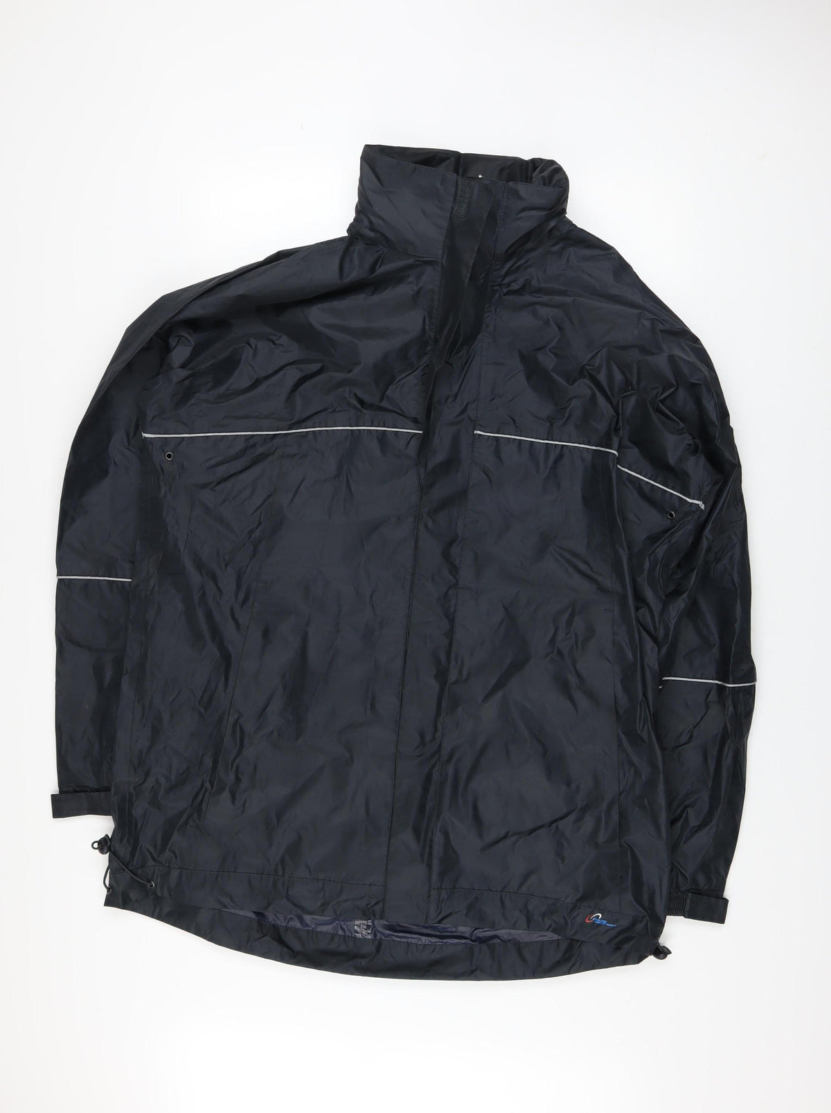 Blue Action Men's Black XL Waterproof Nylon Rain Jacket