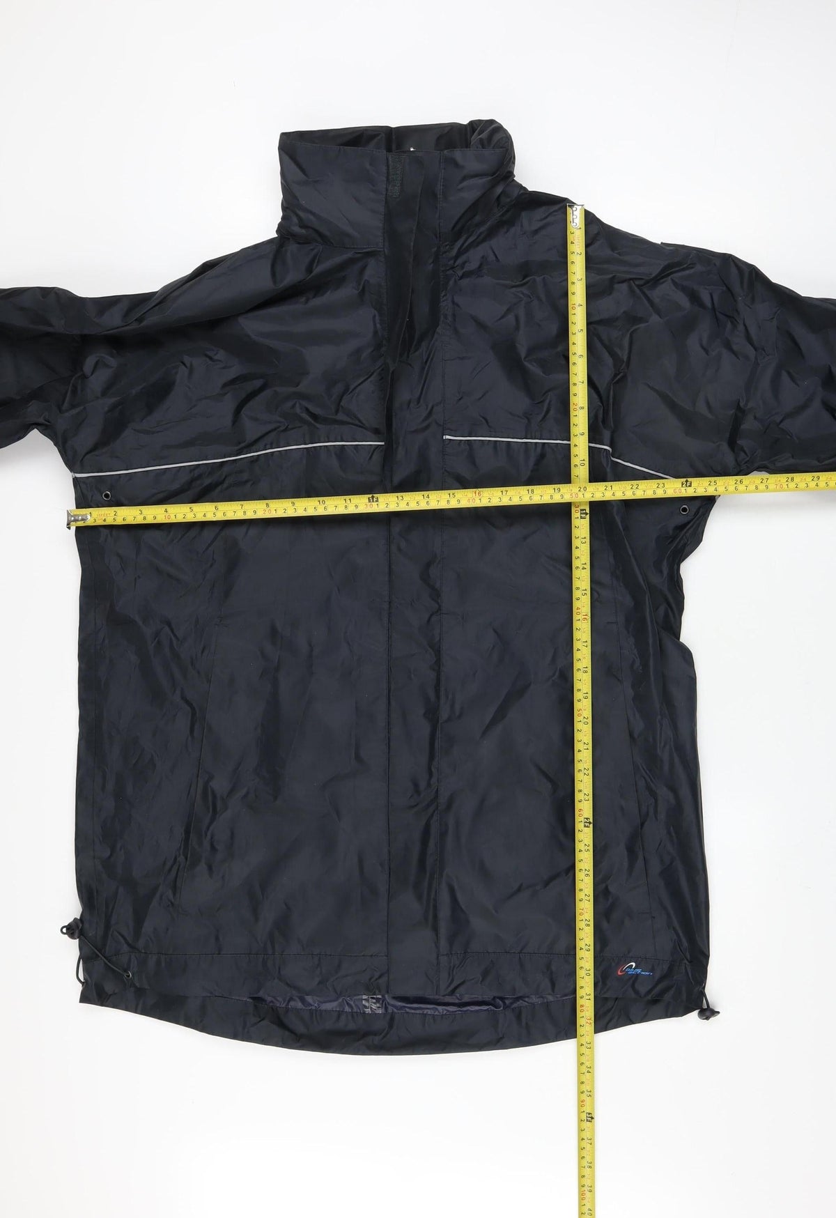 Blue Action Men's Black XL Waterproof Nylon Rain Jacket