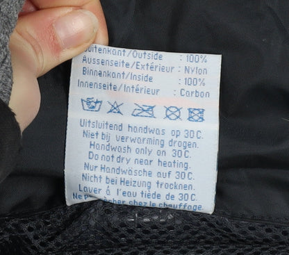 Blue Action Men's Black XL Waterproof Nylon Rain Jacket