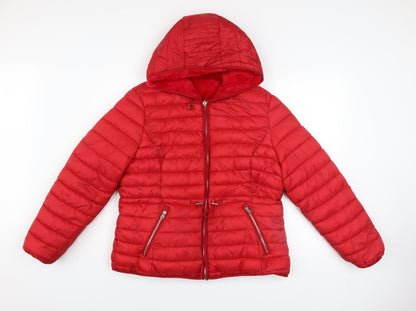 Womens UK Size L Aleco Moda Red Puffer Jacket