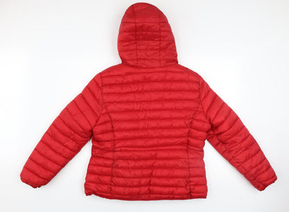Womens UK Size L Aleco Moda Red Puffer Jacket