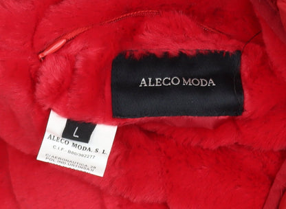 Womens UK Size L Aleco Moda Red Puffer Jacket