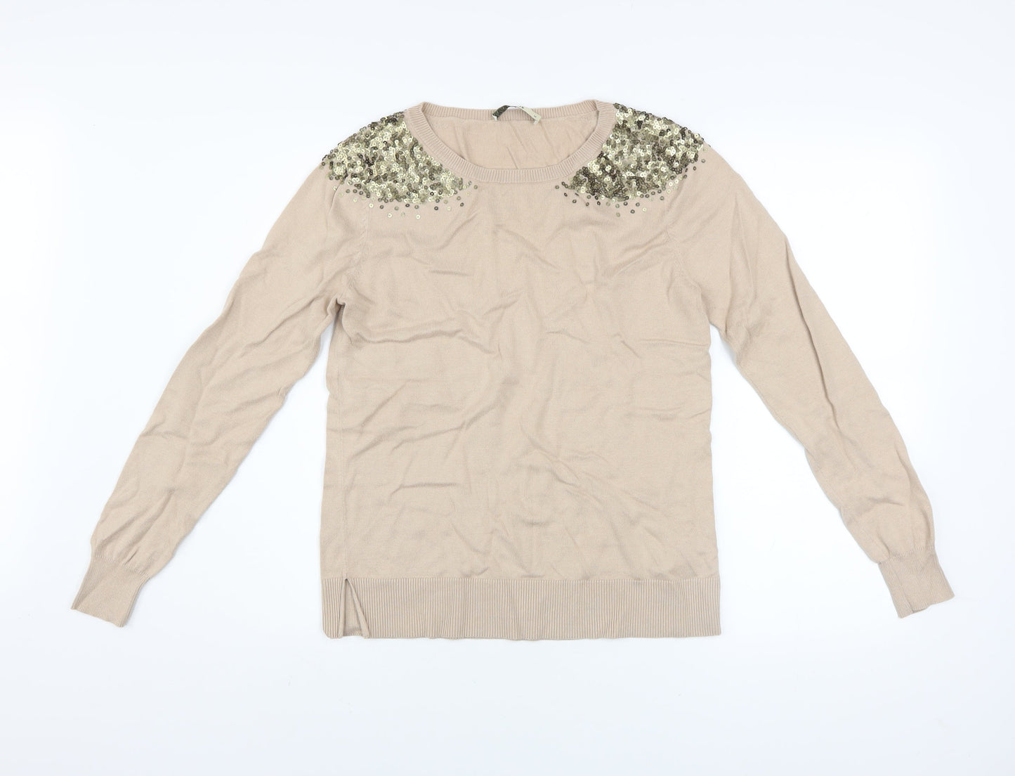 Womens UK Size M Oasis Beige Pullover Jumper