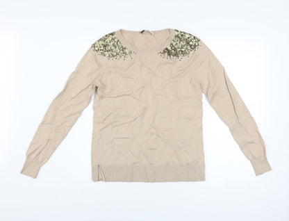 Womens UK Size M Oasis Beige Pullover Jumper