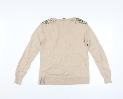 Womens UK Size M Oasis Beige Pullover Jumper