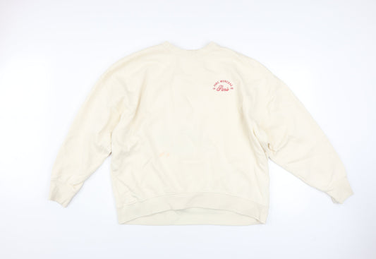 Womens UK Size L NEXT Beige Pullover Sweatshirt