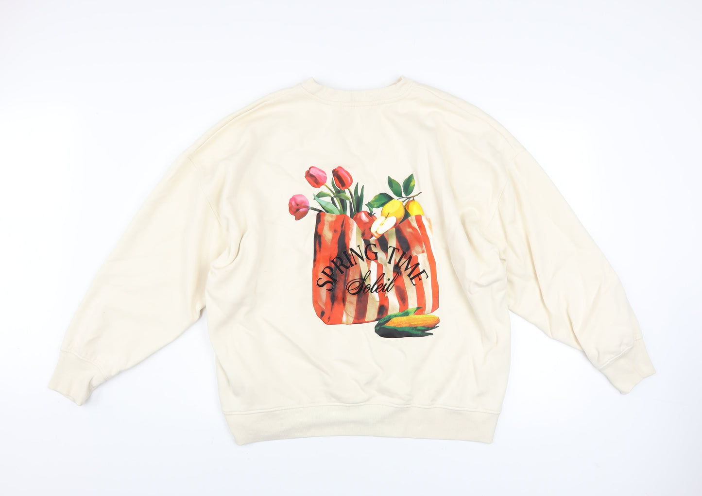Womens UK Size L NEXT Beige Pullover Sweatshirt