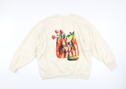 Womens UK Size L NEXT Beige Pullover Sweatshirt