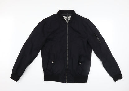 Mens UK Size M Red Herring Black Bomber Jacket