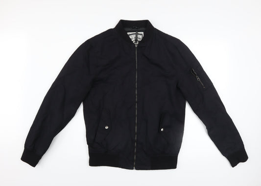 Mens UK Size M Red Herring Black Bomber Jacket