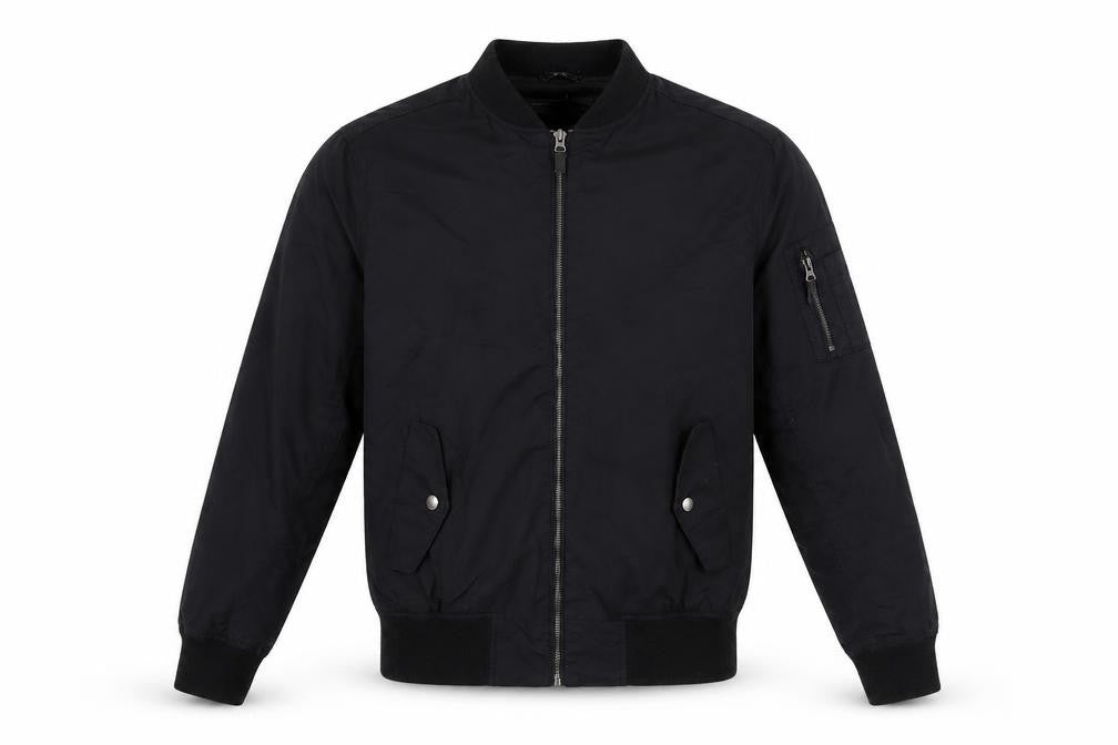 Mens UK Size M Red Herring Black Bomber Jacket