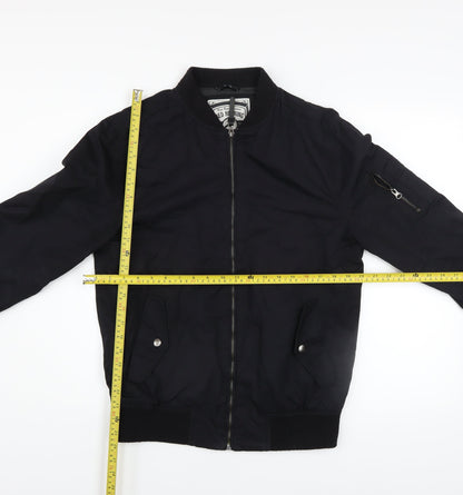 Mens UK Size M Red Herring Black Bomber Jacket