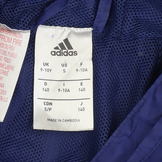 Boys UK Size 9-10 Years adidas Blue Windbreaker Coat