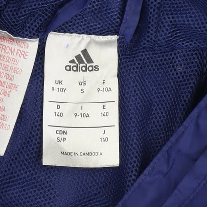 Boys UK Size 9-10 Years adidas Blue Windbreaker Coat