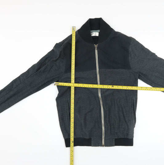 Mens UK Size S Pull&Bear Grey Bomber Jacket