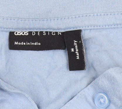 Womens UK Size M ASOS DESIGN Blue Basic Button-Up