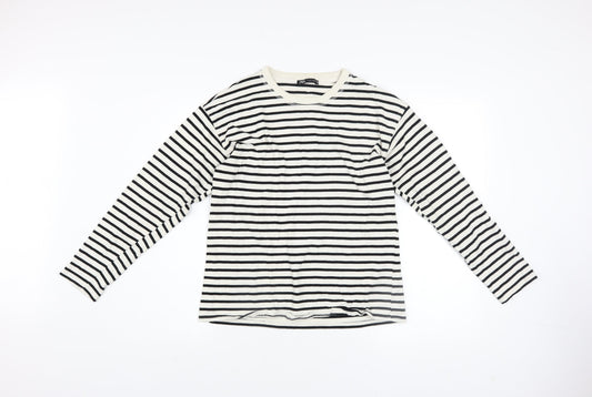 Womens UK Size S Zara Black Basic T-Shirt