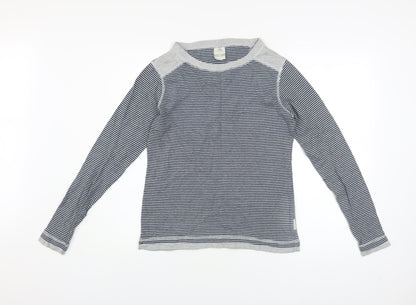 Trespass Men Blue Striped Cotton Long Sleeve Casual Top M