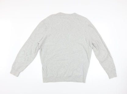 Zara Men’s Grey Cotton Crew Neck Pullover Jumper Size L