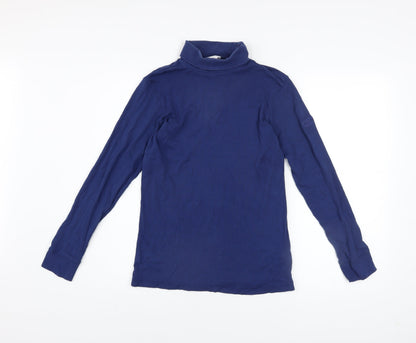 Cotton Traders Men's Blue XS Long Sleeve Roll Neck Casual Top