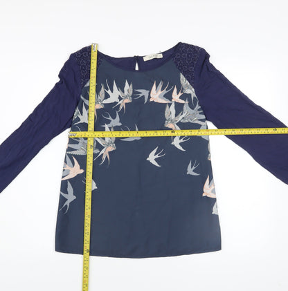 Womens UK Size M Oasis Blue Tunic Blouse